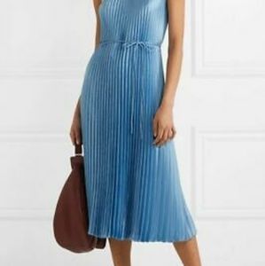 Vince pleated cami midi dress in blue